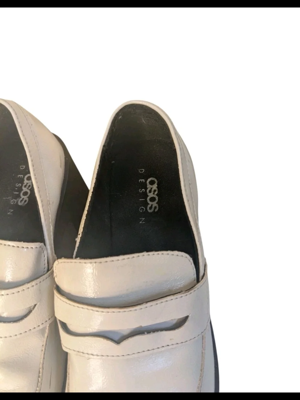 ASOS Design Profile Chunky High Heel Loafer Ivory Sz 6 Platform Shoe Y2K Design